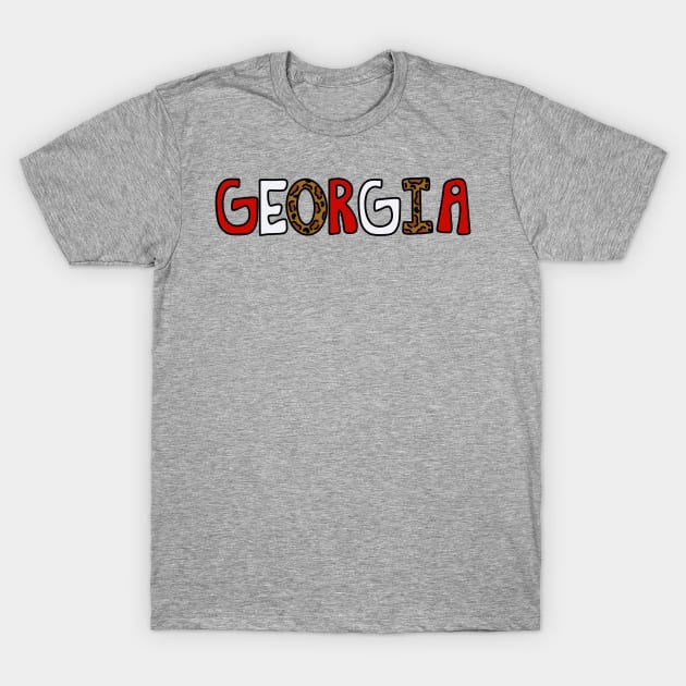 Georgia state pride with leopard print T-Shirt by The Wandering Porch Collective